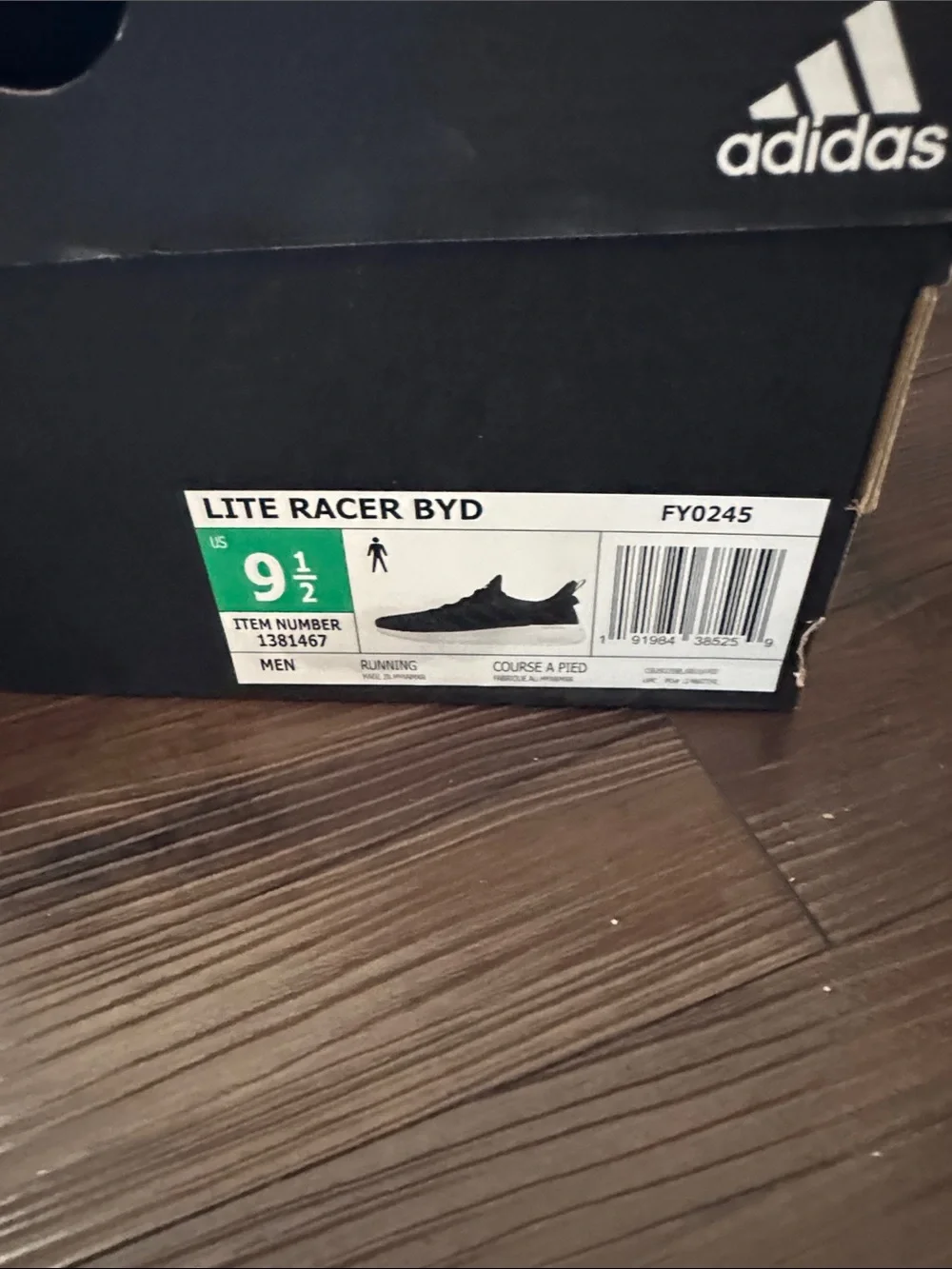 adidas Men’s Black/Gray Knit Running Sneakers